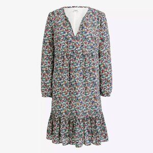 J Crew Factory Relaxed Fiery Sunset Floral Dress Size XS